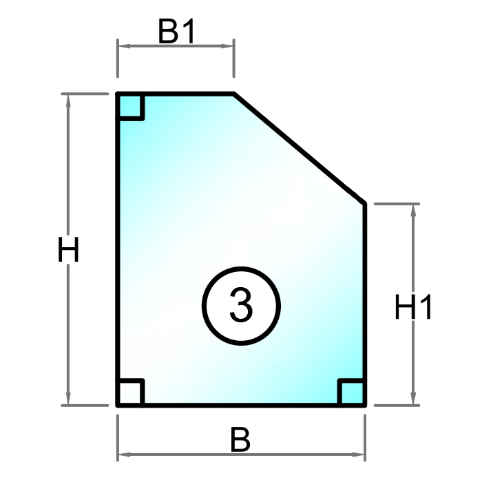 Figur 3 - Polycarbonat - 2 mm - 10 mm - Tilskåret