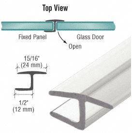 Tætning til 6 mm glas til glas dør - 2200 mm