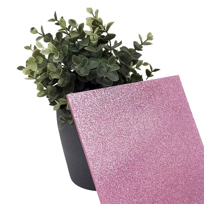 Lyserød glitter akryl - Tilskåret (ALDSF916) - 3 mm