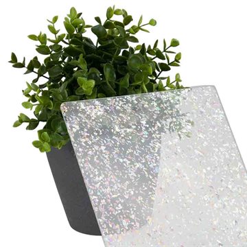 Sølvflaget transparent glitter akryl - Tilskåret (ALDSLB100) - 3 mm