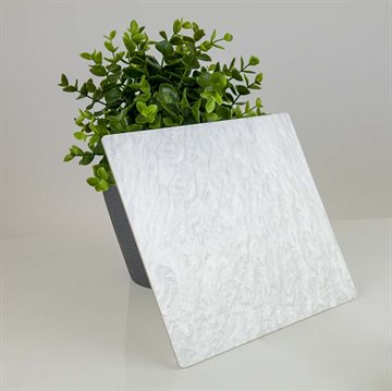 Hvid marmor akryl - Tilskåret (ALDSSW1) - 3 mm