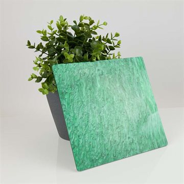 Grøn marmor akryl - Tilskåret (ALDSSW12) - 3 mm