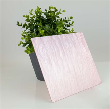 Rosa marmor akryl - 3 mm - Prøve ca. 70x150 mm