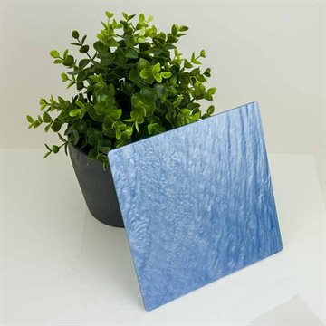 Himmelblå marmor akryl - Tilskåret (ALDSSW5) - 3 mm