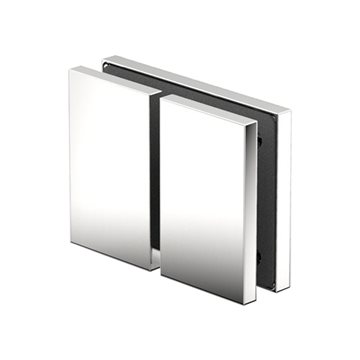 180 graders glas/glas beslag - Blank krom - 2 stk