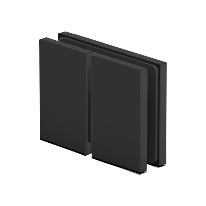 180 graders glas/glas beslag Mat Sort - 2 stk