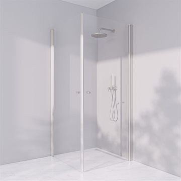 Brusekabine i standard mål - Prime PH22 - Mat sølv