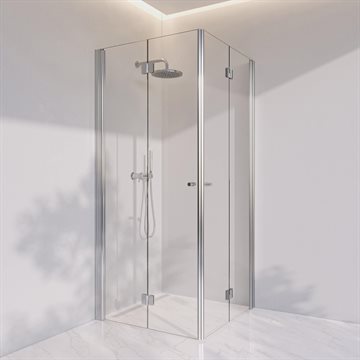 Brusekabine i standard mål - Prime PH33 - Blank krom