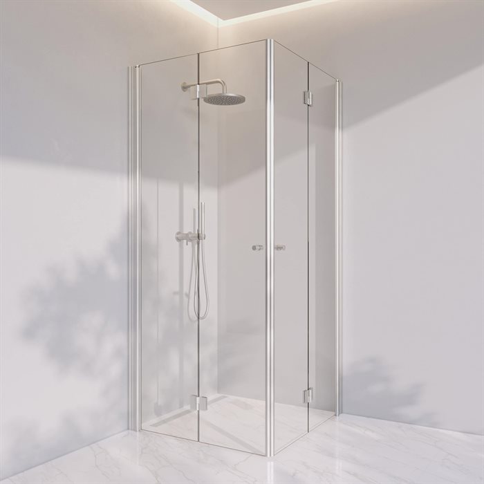 Brusekabine i standard mål - Prime PH33 - Mat sølv