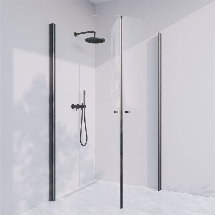 Brusehjørne i standard mål - Prime PH44 - Mat sort