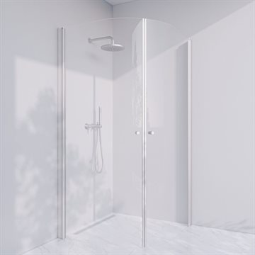 Brusehjørne i standard mål - Prime PH44 - Mat sølv