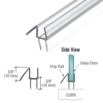 Bundprofil til 8 mm glas - tætning mellem Dør og gulv 2200 mm