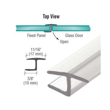 Tætning til 6 mm glas til glas dør - 2200 mm