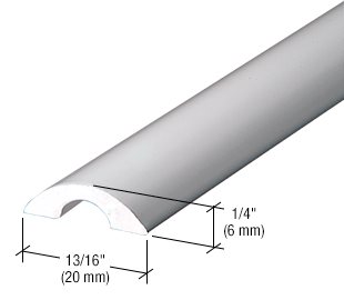Gulvtærskel - Blank - Halvrund - 6 mm x 20 mm x 2,41 m