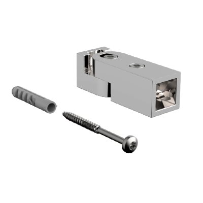 Vægbeslag Blank krom til stabiliseringstang 15x15mm