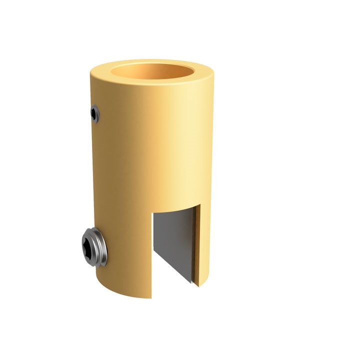 Stabiliseringsstang loft/glas glasholder til 10 - 12 mm glas - Mat Messing