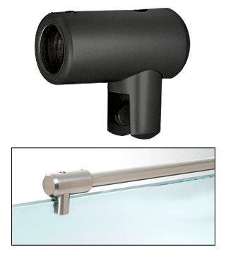 Mat sort brusestang glasholder til 10-12 mm glas