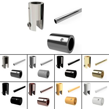 Stabiliseringsstang sæt til brusevægge - Ø19 mm rør - Til loft - 10-12 mm glas