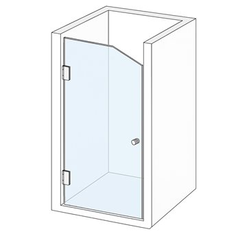 Brusedør med IG Classic hængsler - Femkant