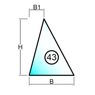 4 mm lavenergiglas ligebenet trekant - Model 43