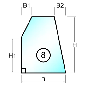 Spejl med poleret kant - Figur 8