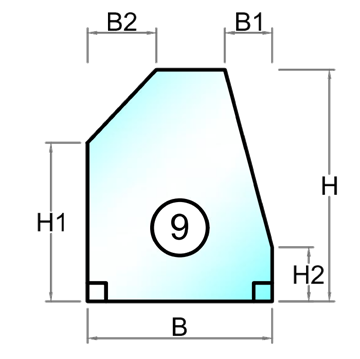 Figur 9 - Polycarbonat - 2 mm - 10 mm - Tilskåret