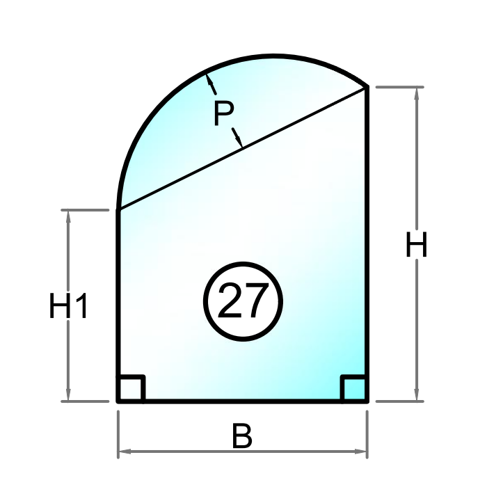 Sauna termorude 2 lags med hærdet glas - Figur 27