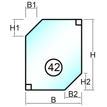 Spejl med poleret kant - Figur 42