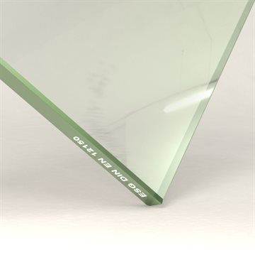 12 mm hærdet glas med poleret kant - Ekstra klart/jernfattigt