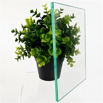hærdet glas med granet kant - Klar