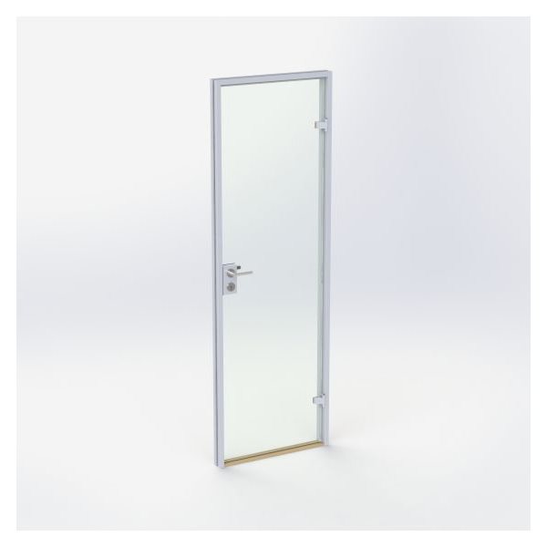 Glasdør - Mat sølv - M7: 690 x 2090 mm