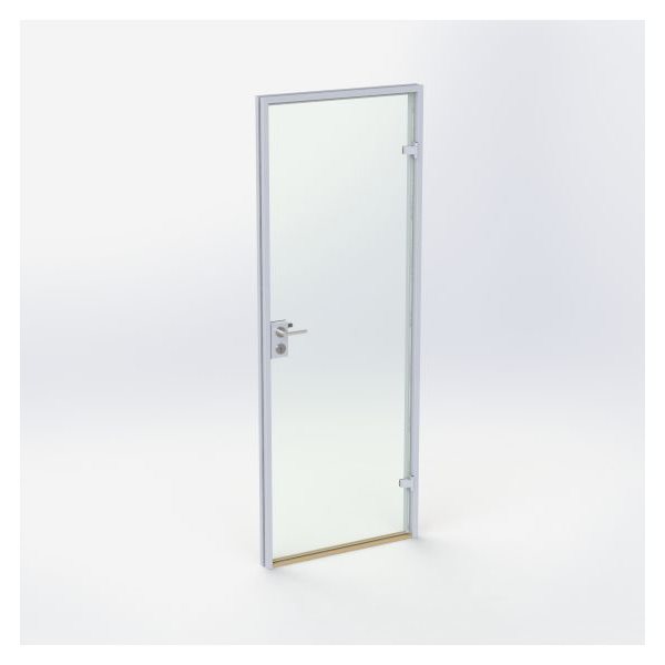 Glasdør - Mat sølv - M8: 790 x 2090 mm