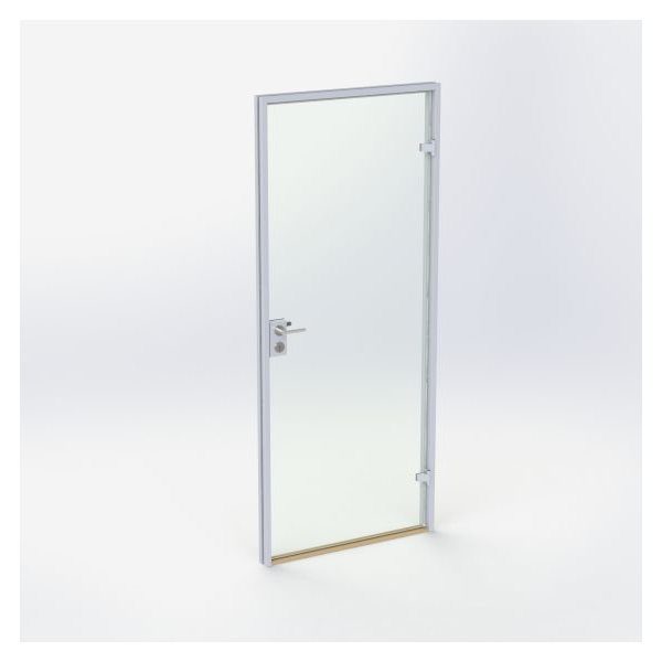 Glasdør - Mat sølv - M9: 890 x 2090 mm