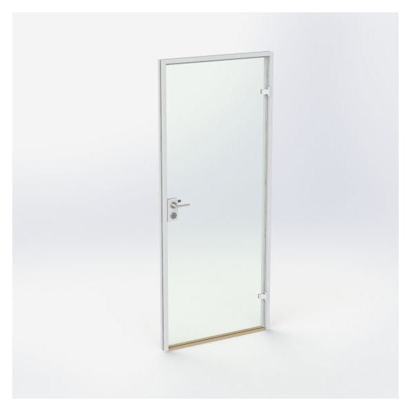 Glasdør - Hvid - M9: 890 x 2090 mm