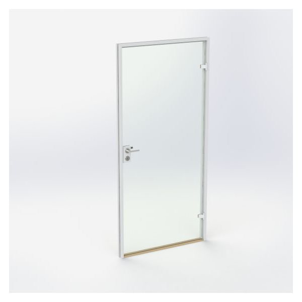 Glasdør - Hvid - M10: 990 x 2090 mm