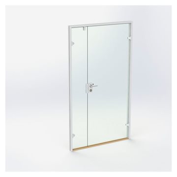 Dobbelt Glasdør - Hvid - M12: 1190 x 2090 mm - (1 aktiv 1 passiv)