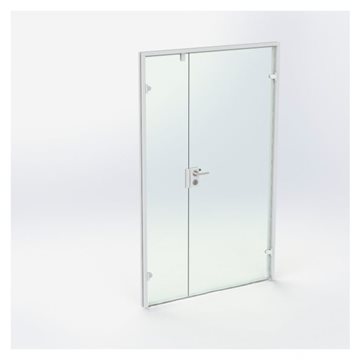 Dobbelt Glasdør - Hvid - M13: 1290 x 2090 mm - (1 aktiv 1 passiv)