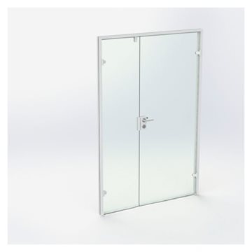 Dobbelt Glasdør - Hvid - M14: 1390 x 2090 mm - (1 aktiv 1 passiv)