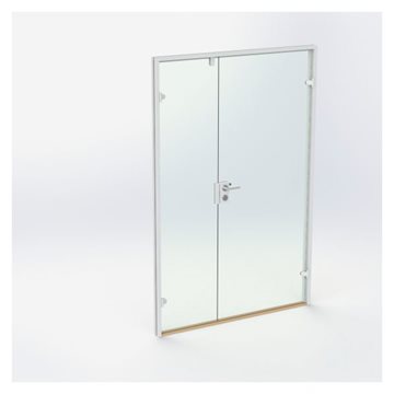 Dobbelt Glasdør - Hvid - M14: 1390 x 2090 mm - (1 aktiv 1 passiv)