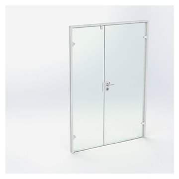 Dobbelt Glasdør - Hvid - M15: 1490 x 2090 mm - (1 aktiv 1 passiv)