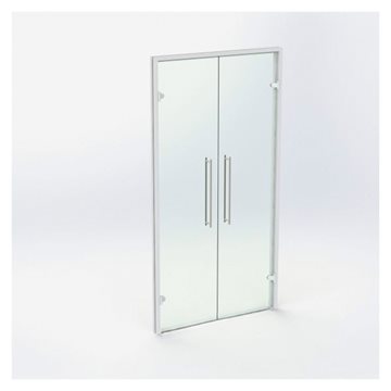 Dobbelt Glasdør - Hvid - M11: 1090 x 2090 mm (2 aktiv)