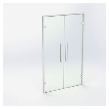 Dobbelt Glasdør - Hvid - M13: 1290 x 2090 mm (2 aktiv)
