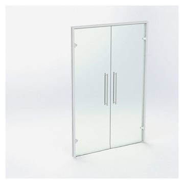 Dobbelt Glasdør - Hvid - M14: 1390 x 2090 mm (2 aktiv)
