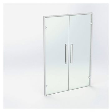 Dobbelt Glasdør - Hvid - M15: 1490 x 2090 mm (2 aktiv)