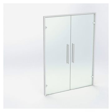 Dobbelt Glasdør - Hvid - M16: 1590 x 2090 mm (2 aktiv)
