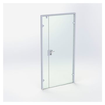 Dobbelt Glasdør - Mat Sølv - M11: 1090 x 2090 mm - (1 aktiv 1 passiv)
