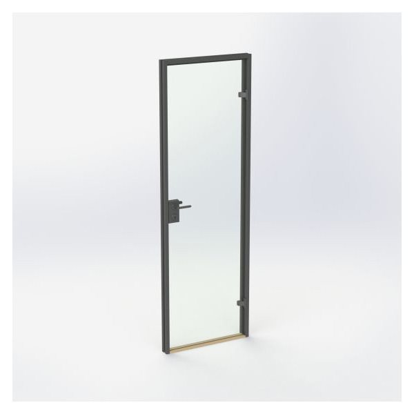 Glasdør - Mat sort - M7: 690 x 2090 mm