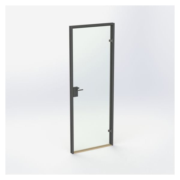 Glasdør - Mat sort - M8: 790 x 2090 mm