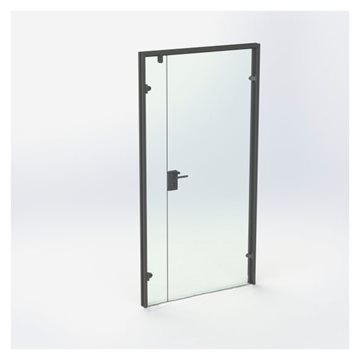 Dobbelt Glasdør - Mat Sort - M11: 1090 x 2090 mm - (1 aktiv 1 passiv)