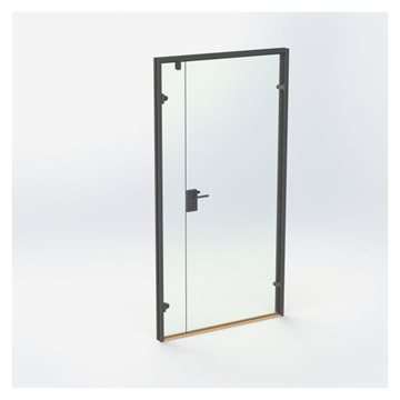 Dobbelt Glasdør - Mat Sort - M11: 1090 x 2090 mm - (1 aktiv 1 passiv)
